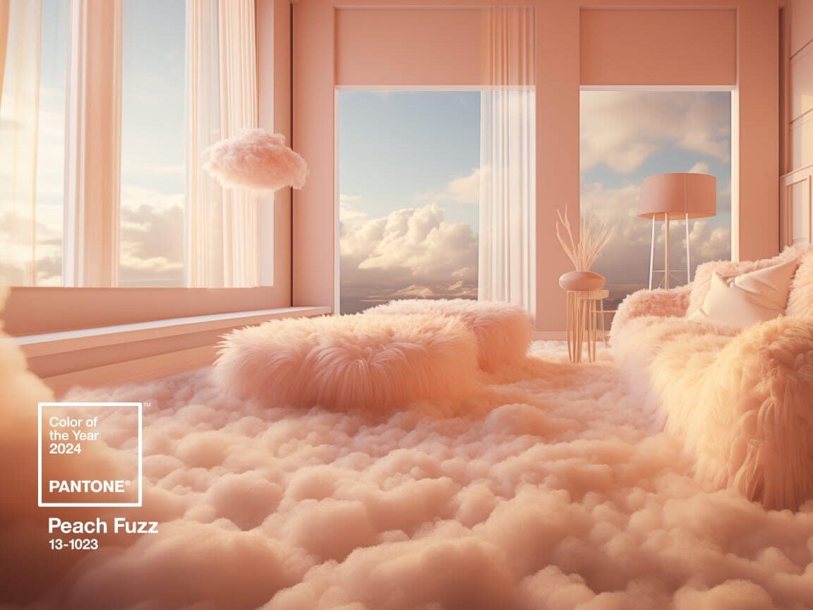 BLOG 2024 Pantone Peach Fuzz factor warm fuzzy room